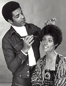 Harold Melvin styling Esther Anderson’s hair